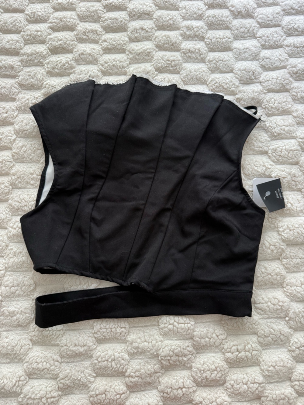 Nasty Gal Black Structured Corset Crop Top